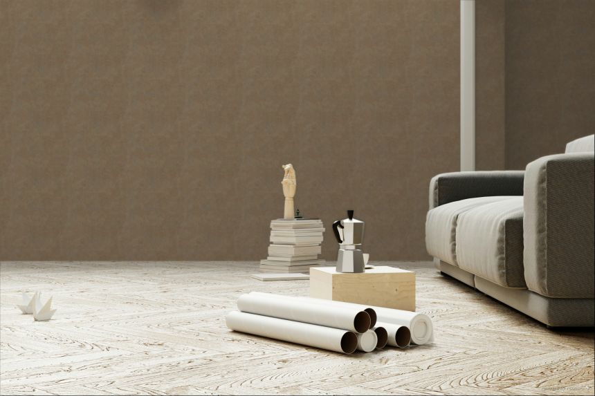 Tapete, braun, Stoffoptik, 32488, Vitalis, Parato by Cristiana Masi