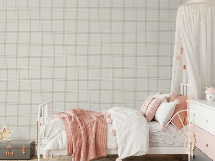 Tapete, grau-beige, Stoffoptik, 38412, Top Stripes, Parato by Cristiana Masi
