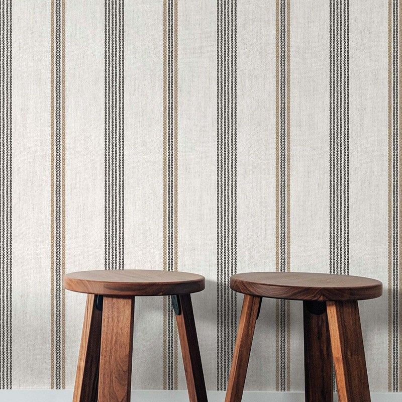 Tapete, grau-schwarz, Stoffoptik, Streifen, 38429, Top Stripes, Parato by Cristiana Masi