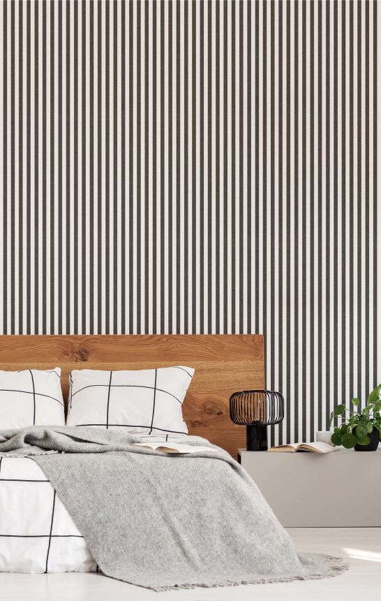 Tapete, schwarz-weiß, Stoffoptik, Streifen, 38439, Top Stripes, Parato by Cristiana Masi