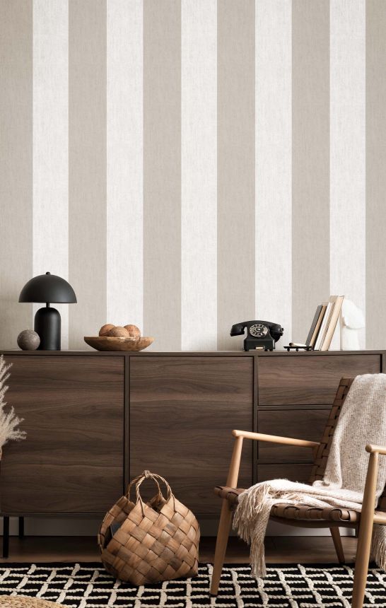 Tapete, grau, Stoffoptik, Streifen, 38471, Top Stripes, Parato by Cristiana Masi