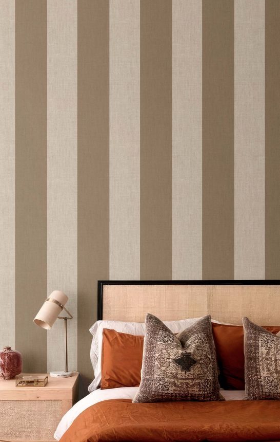 Tapete, braun, Stoffoptik, Streifen, 38479, Top Stripes, Parato by Cristiana Masi