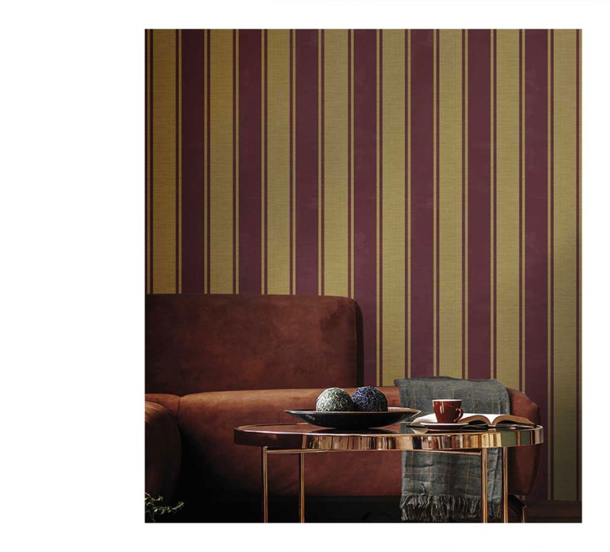 Vliestapete, wein-gold, Streifen, 23678, The Best Classic & Elegant, Cristiana Masi by Parato