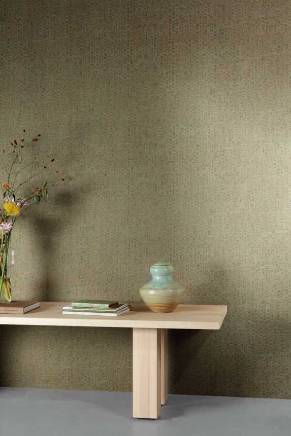 Vliestapete, braun-grau, Stoffimitat, ROM302, Romance, Masureel