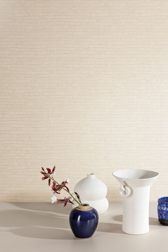 Vliestapete, beige, Streifen, ROM401, Romance, Masureel