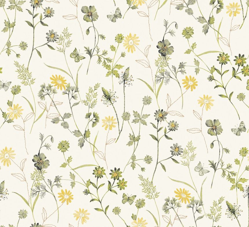 Tapete, grün, Blumen, ZON103, Amazone, Masureel