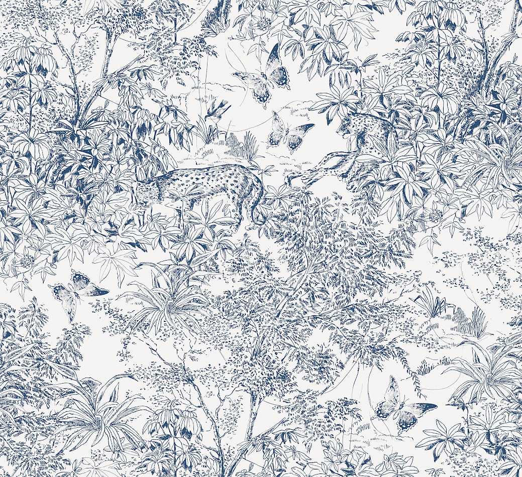 Tapete, weiß-blau, Leopard, Natur, ZON201, Amazone, Masureel