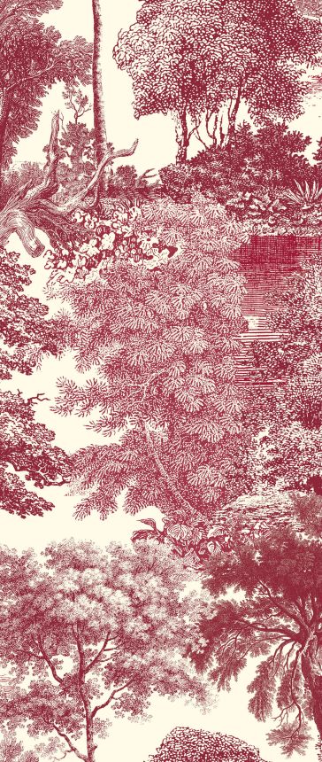 Fototapete, rot, Wald, Bäume, DGSAL1054-300, Amazone, Masureel