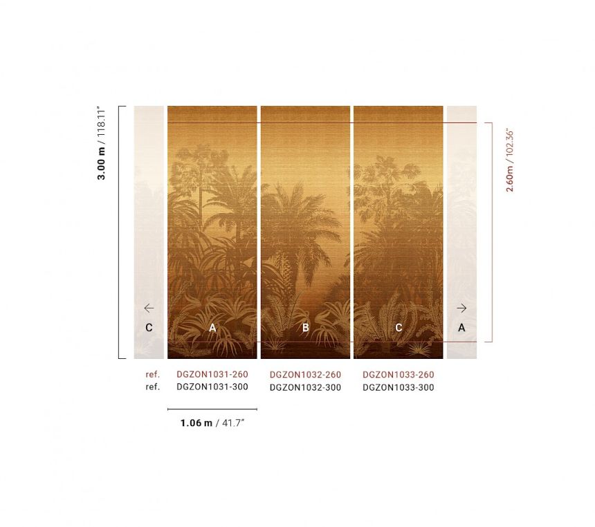 Fototapete, braun, Palmen, DGZON1031-260, Amazone, Masureel