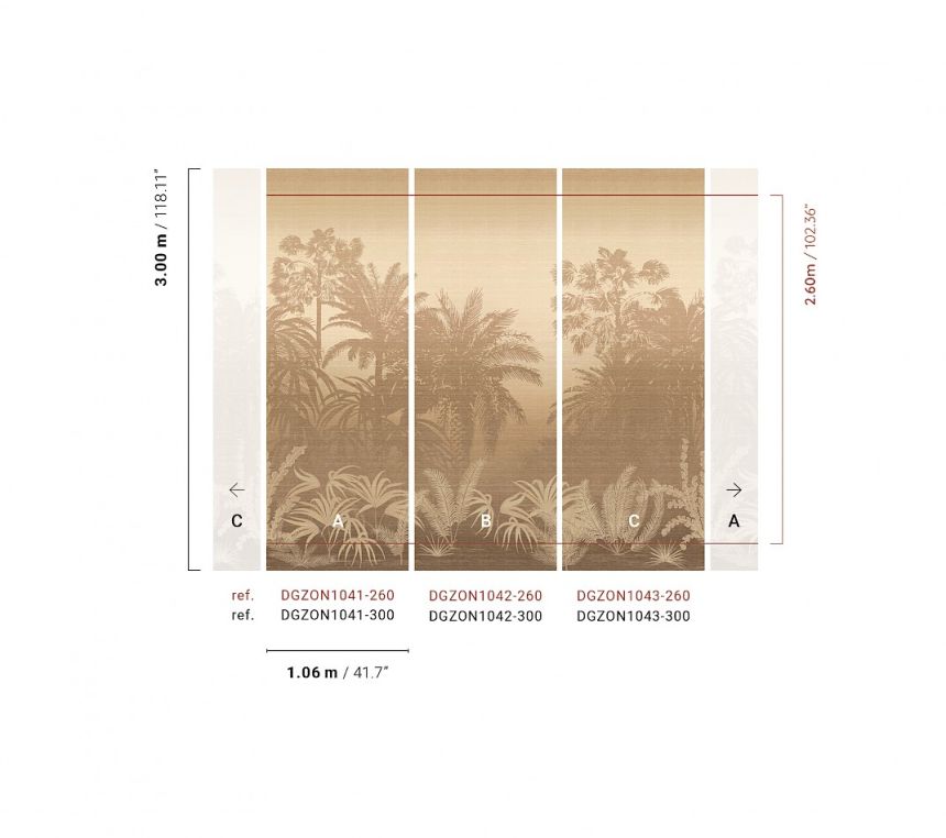 Fototapete, braun-beige, Palmen, DGZON1041-300, Amazone, Masureel