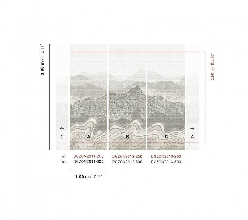 Bildtapete, grau, Berglandschaft, DGZON2012-260, Amazone, Masureel