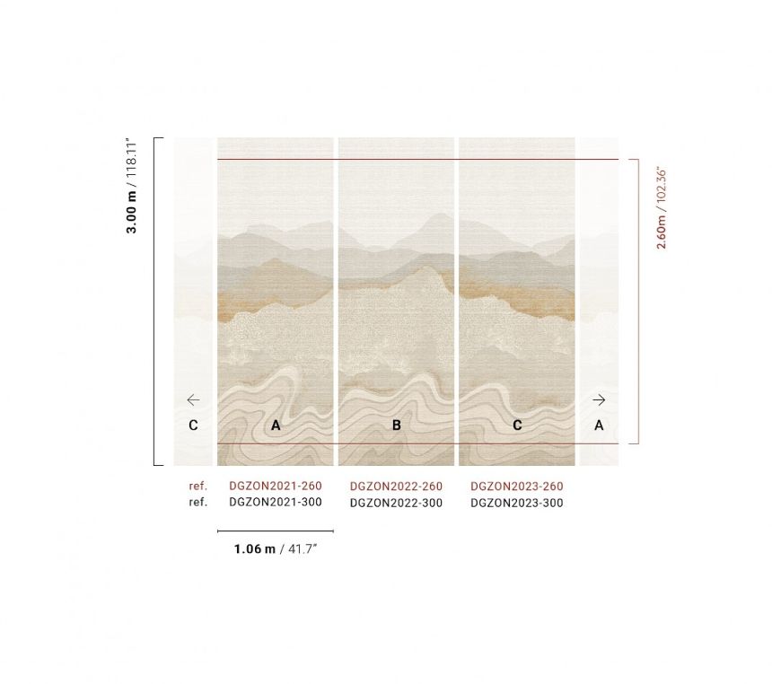 Bildtapete, grau-beige, Berglandschaft, DGZON2021-300, Amazone, Masureel
