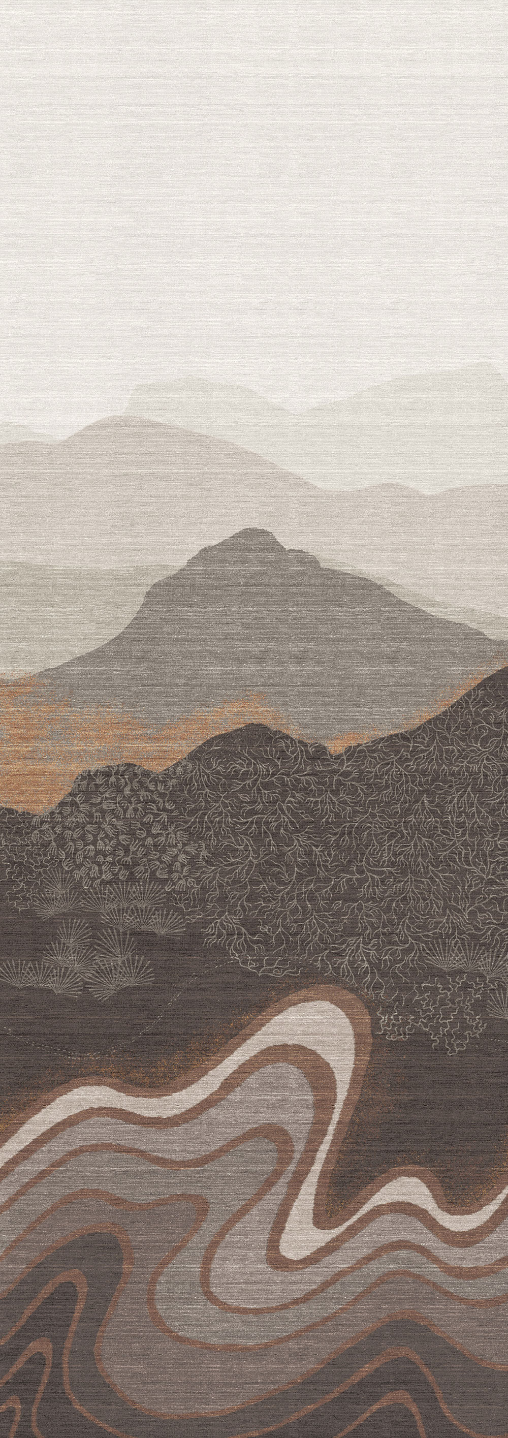 Bildtapete, grau-braun, Berglandschaft, DGZON2031-260, Amazone, Masureel