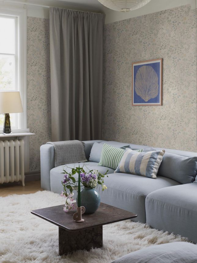 Beige Tapete, Wiesenblumen, 4179, Alla Tiders Hus, Icons, Borastapeter