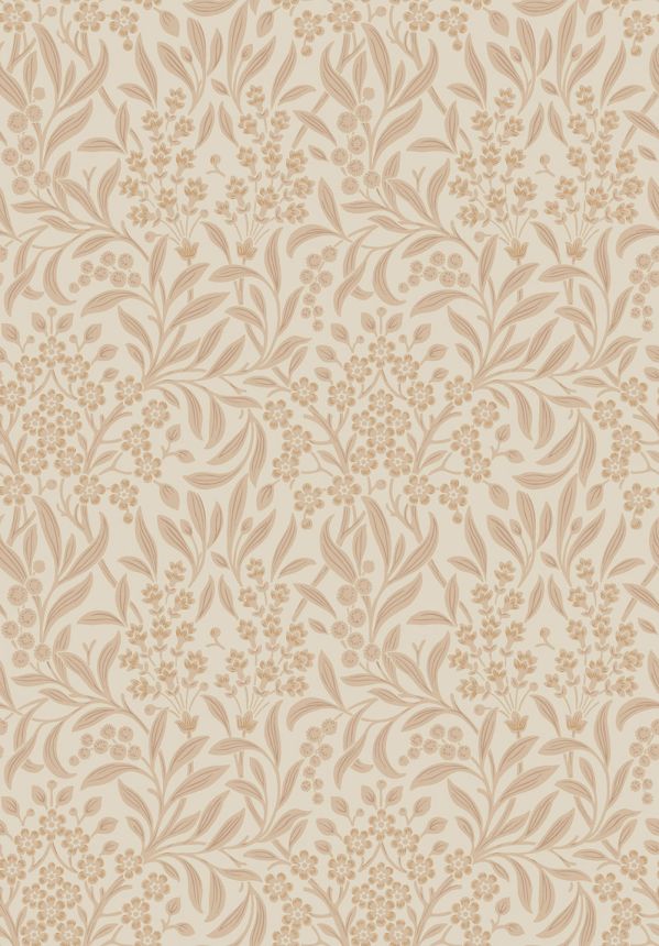 Tapete, beige-rosa, Blumen, Blätter, 4186, Alla Tiders Hus, Borastapeter