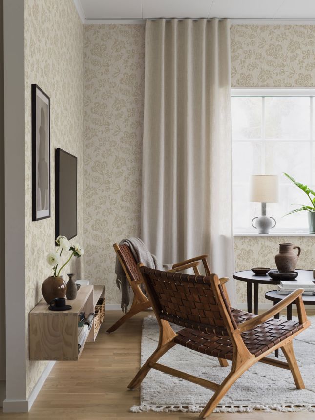 Tapete, beige, Blumen, 38740, Borosan Hem, Boråstapeter