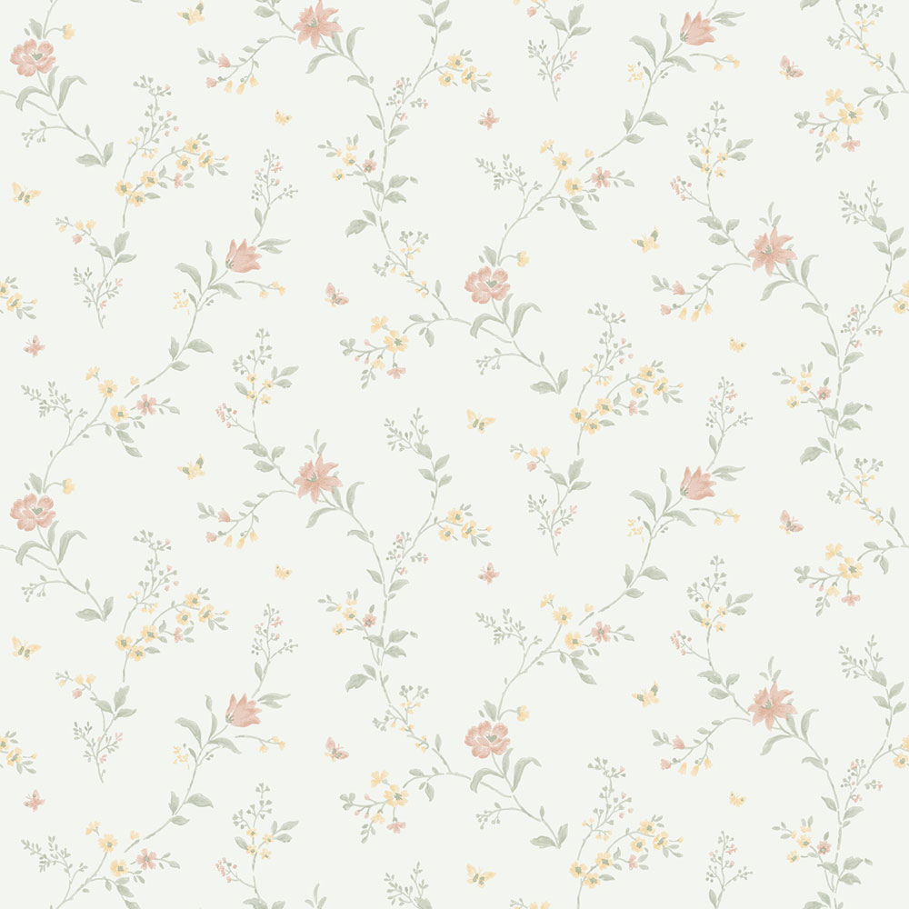 Tapete, weiß, Blumen, 38755, Borosan Hem, Boråstapeter