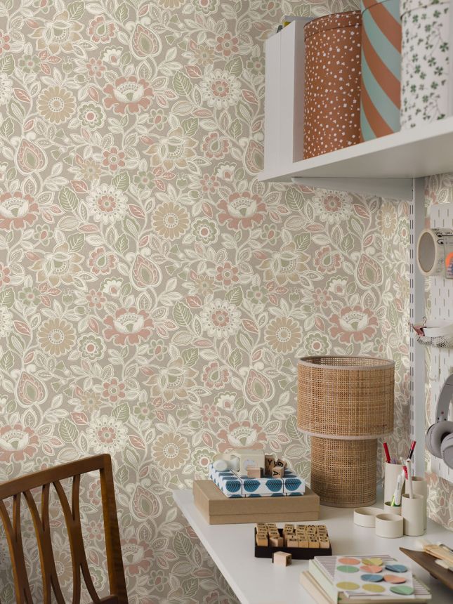 Tapete, beige, Blumen, 38761, Borosan Hem, Boråstapeter