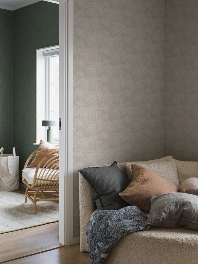 Tapete, beige, Palmblätter, 38769, Borosan Hem, Boråstapeter