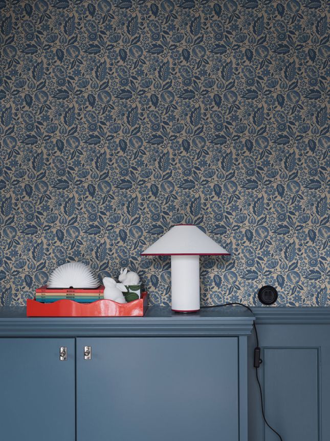 Tapete, blau, Blumen, 4817, New Heritage, Boråstapeter