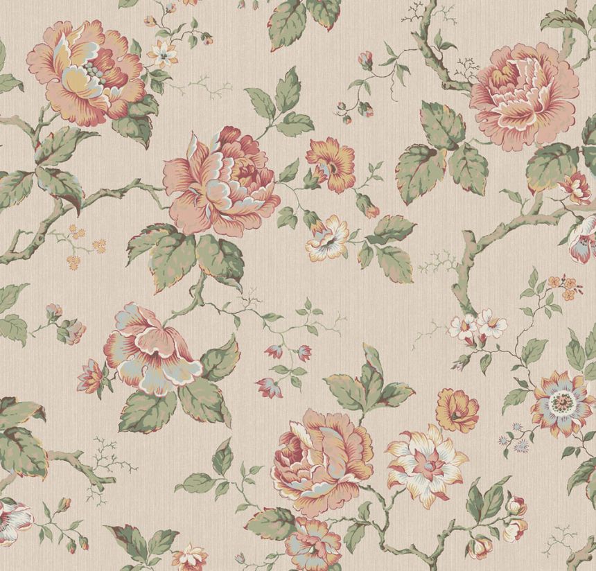 Tapete, beige, Blumen, 4826, New Heritage, Boråstapeter