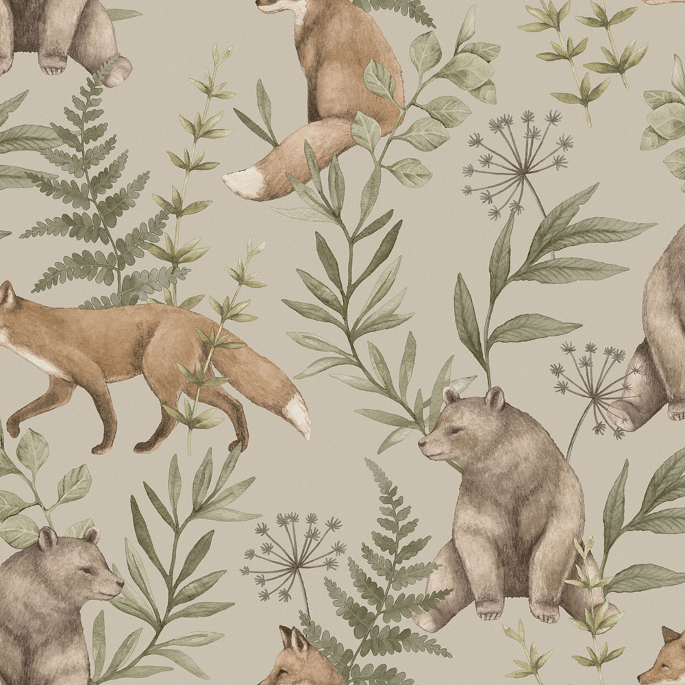 Tapete, grau-beige, Tiere, 6921, Newbie Wallpaper, Boråstapeter