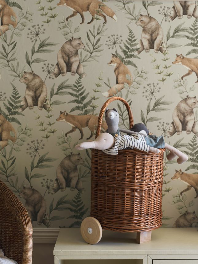 Tapete, grau-beige, Tiere, 6921, Newbie Wallpaper, Boråstapeter