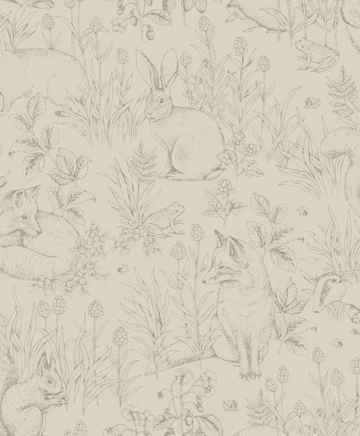 Tapete, grau-beige, Tiere, 6922, Newbie Wallpaper, Boråstapeter