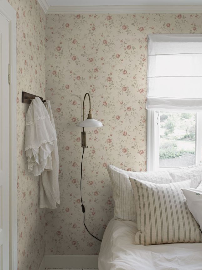 Tapete, beige, Blumen, Rosen, 6929, Newbie Wallpaper, Boråstapeter