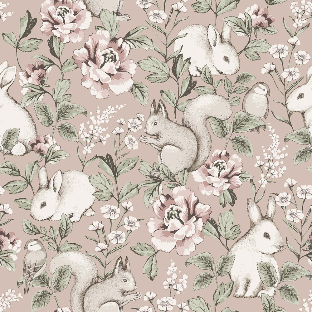 Tapete, rosa, Tiere, 7476, Newbie Wallpaper, Boråstapeter