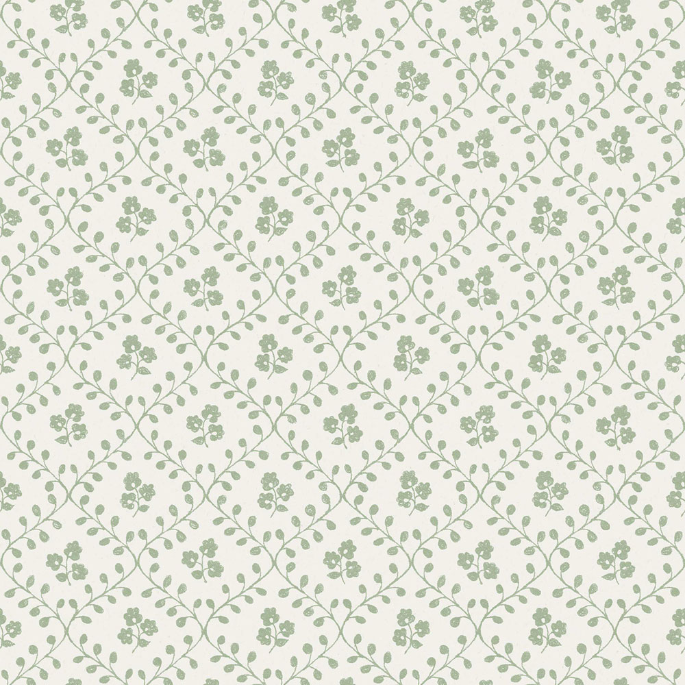 Tapete, weiß-grün, Blumen, 5823, Nordic Folk, Borastapeter