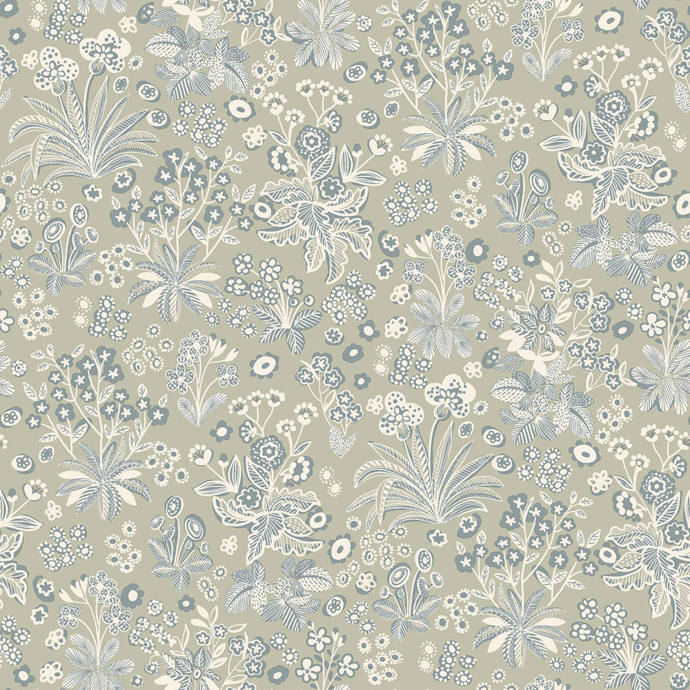 Tapete, grün, Blumen, 5826, Nordic Folk, Borastapeter