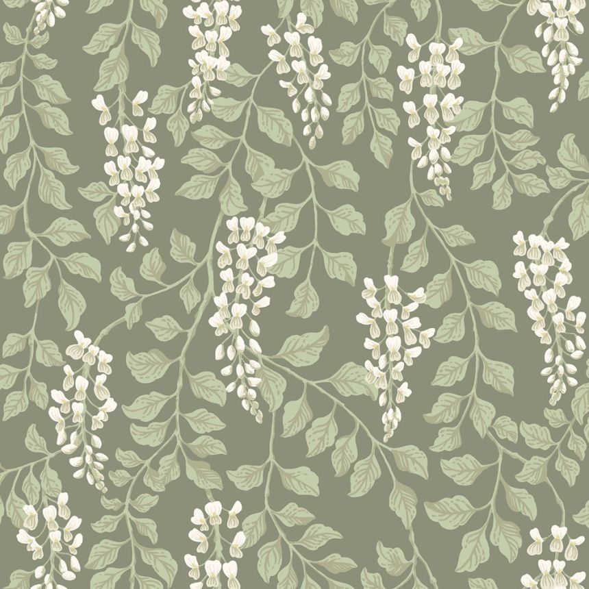 Tapete, grün, Glyzinienblüten, 5710, Orangeri, Boråstapeter