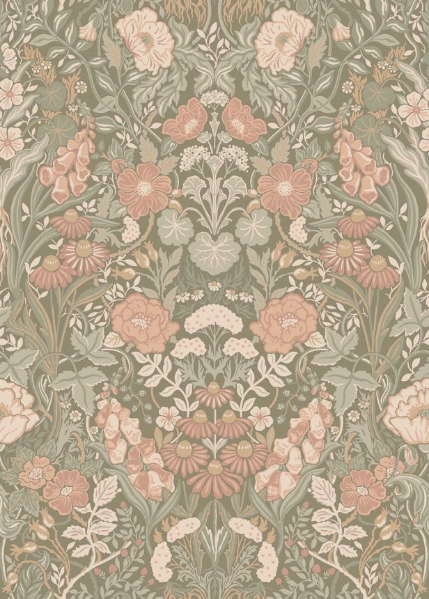 Tapete, khaki, Blumen, 5723, Orangeri, Boråstapeter