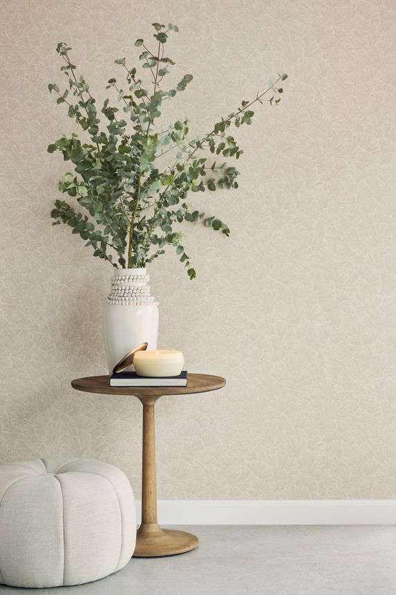 Tapete, beige, Ginkgoblätter, 350522, Riviera Maison, Eijffinger