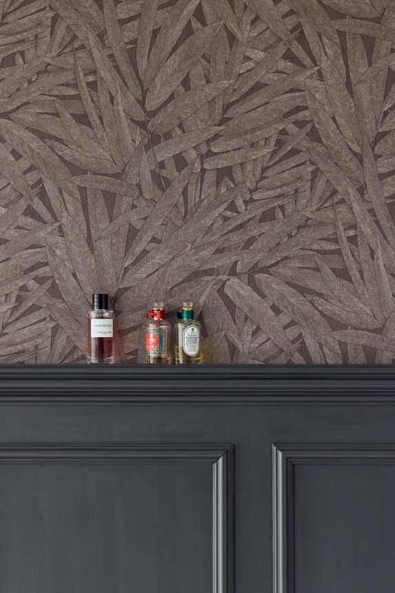 Tapete, braun, Blätter, 350544, Riviera Maison, Eijffinger
