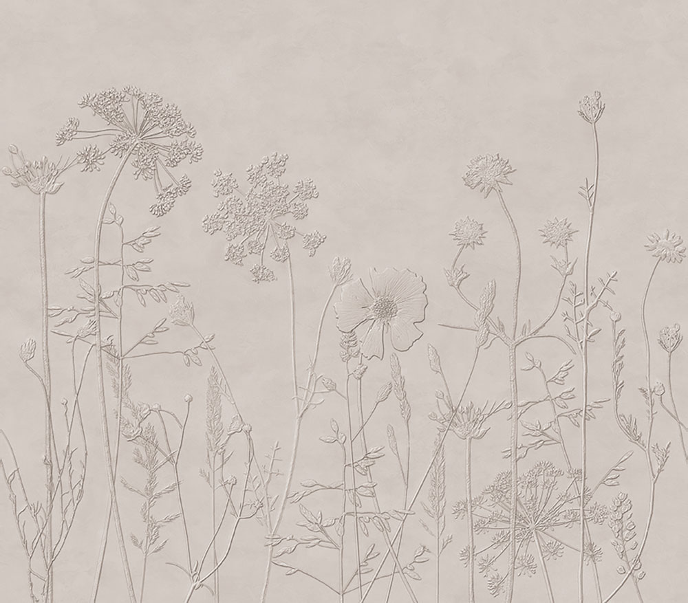 Fototapete, grau-braun, Pflanzen, Blumen, Gräser, 350702, Riviera Maison, Eijffinger
