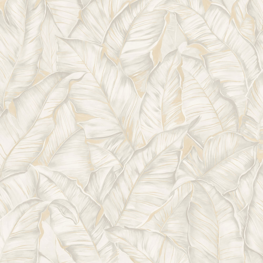 Luxustapete, grau-beige, Blätter, Z30301, Casa 8, Trussardi