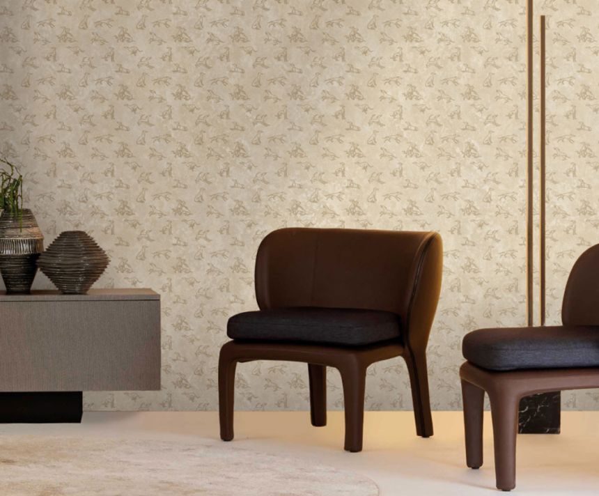 Luxustapete, creme, Stoffoptik, Z30344, Casa 8, Trussardi