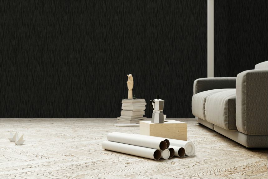 Luxustapete, schwarz, Stoffoptik, Z20109, Casa Chic, Zambaiti Parati
