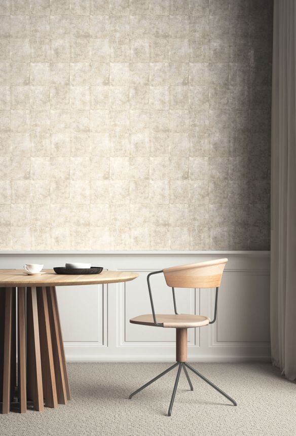 Tapete, grau-creme, Beton, Fliesen, ORB401, The Texture Book, Masureel