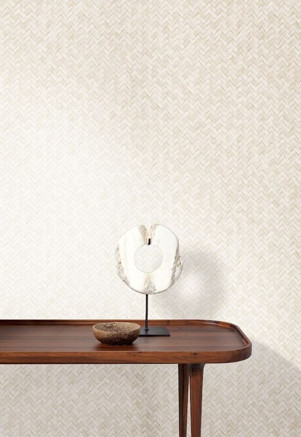 Tapete, weiß-creme, mattenähnlich, WIL303, The Texture Book, Masureel