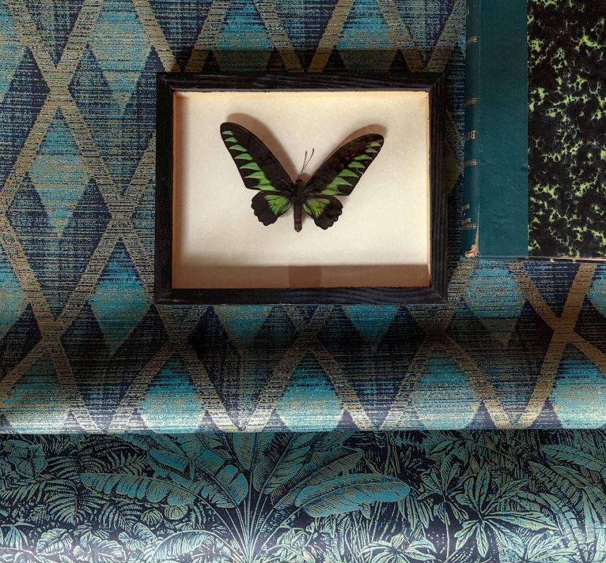 Tapete, grün-gold, geometrisch, CAB503, The Texture Book, Masureel