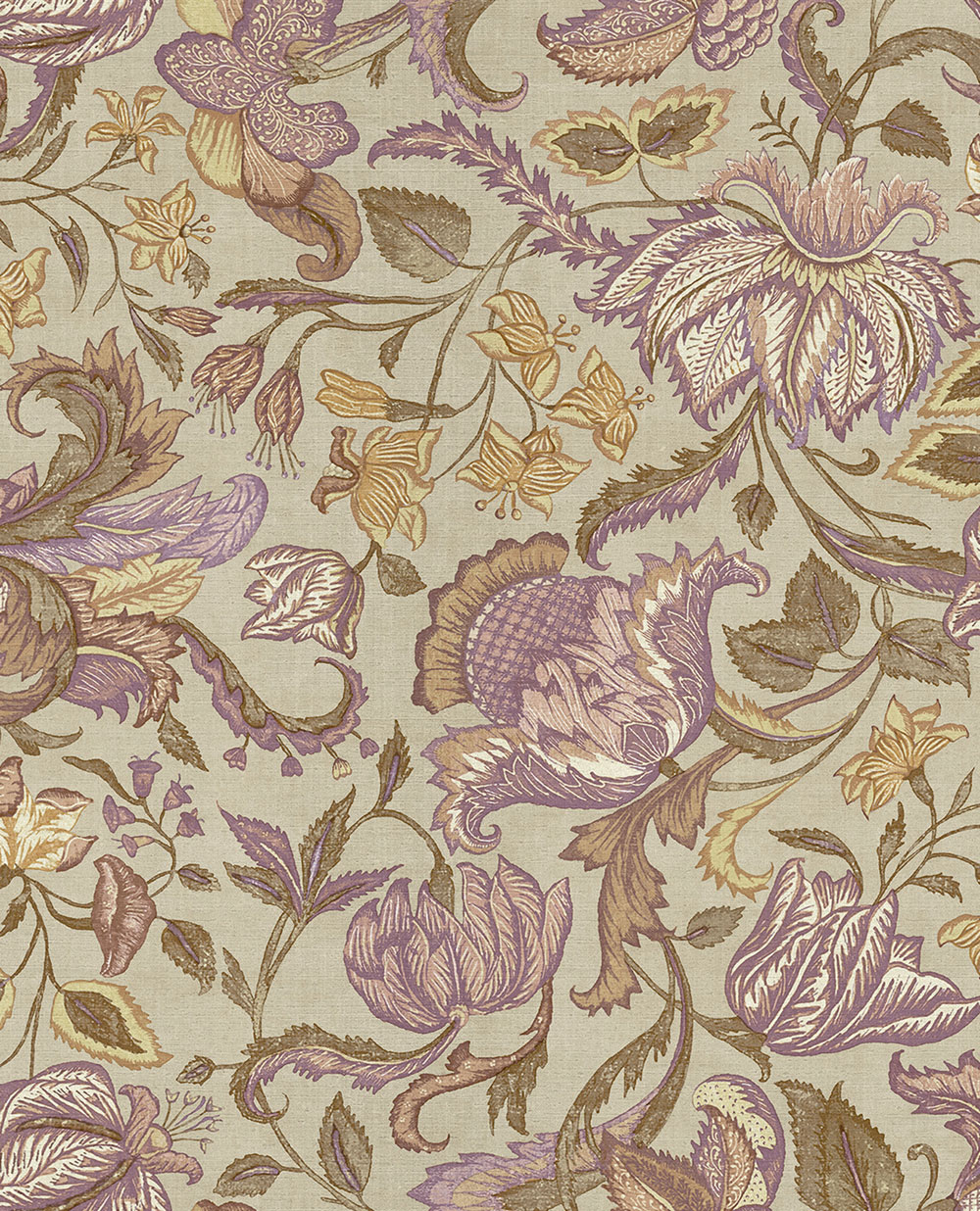 Tapete, braun-lila, Blumen, 350644, Amber, Eijffinger