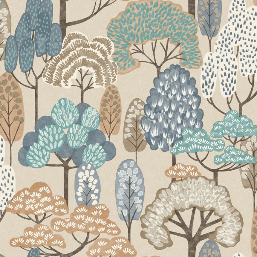 Kindertapete, braun, Bäume, LD2115, Little Dreamers, Grandeco