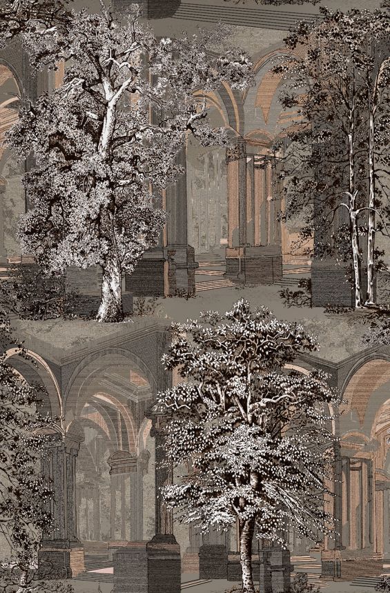 Tapete, braun-grau, Bäume, Arkaden, 129090, Arboretum, Graham Brown Premium