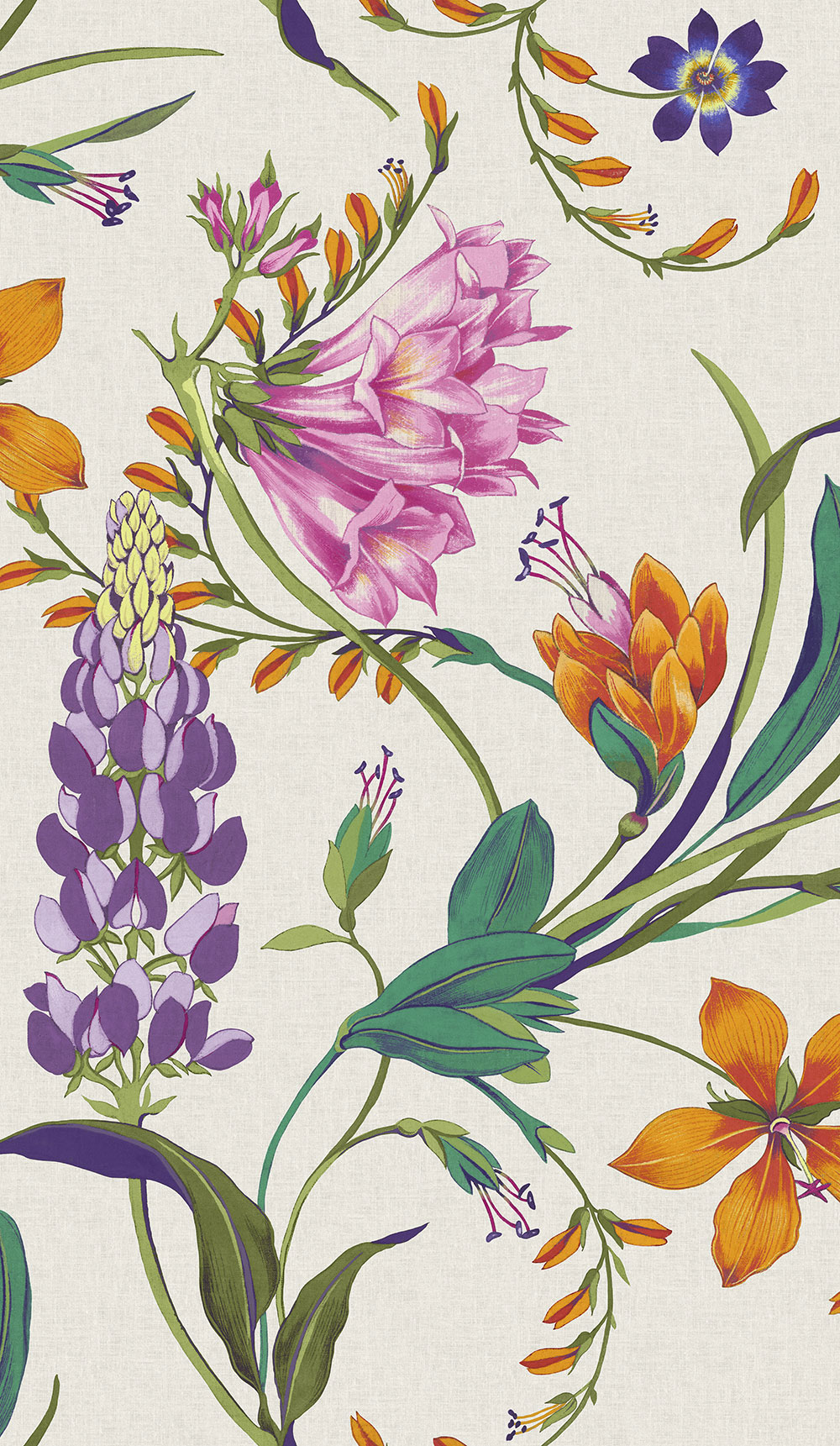 Tapete, lila-orange, Blumen, 130295, Concerto, Graham Brown Premium