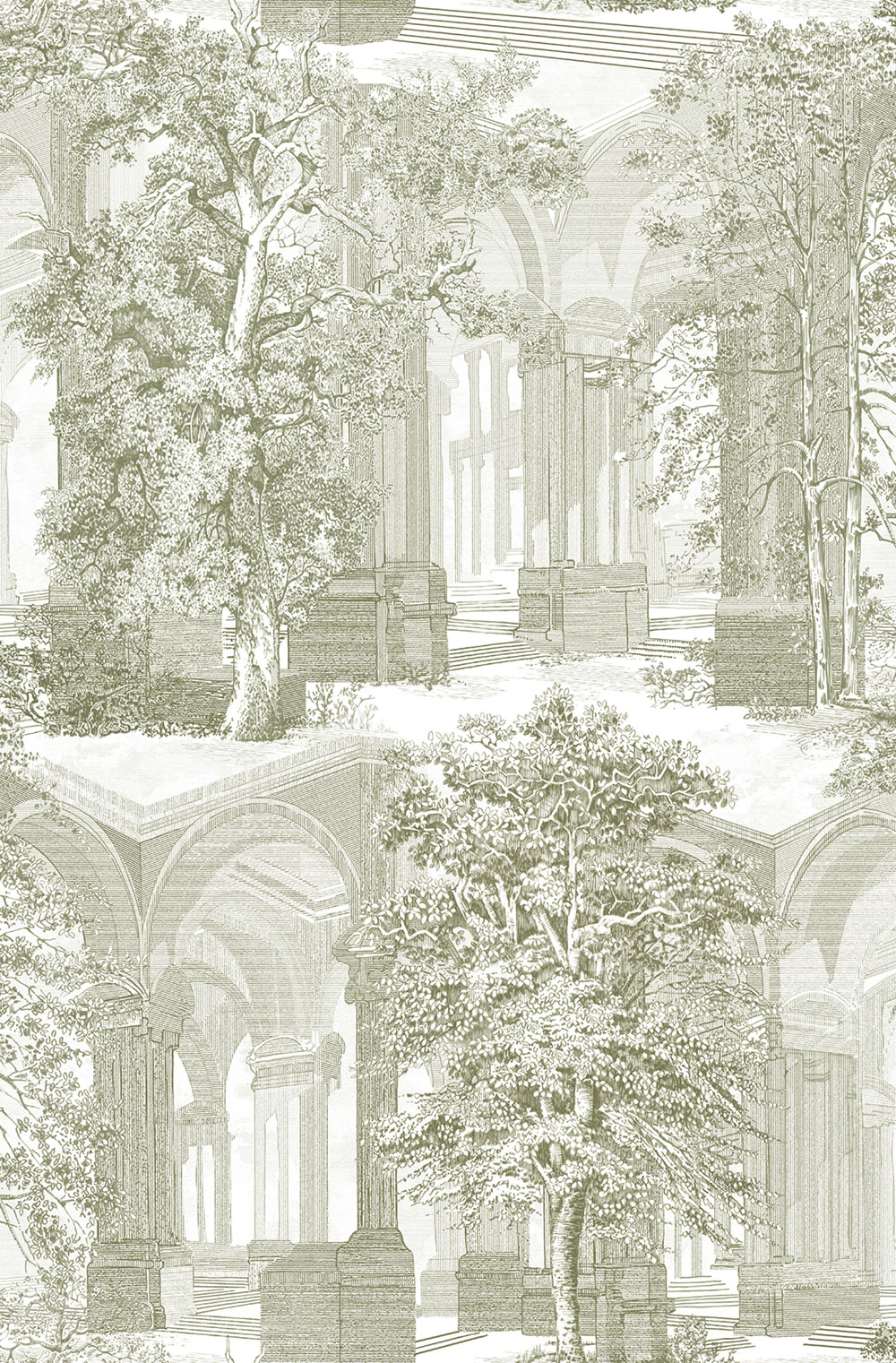 Tapete, grün, Bäume, Arkaden, 129094, Arboretum, Graham Brown Premium