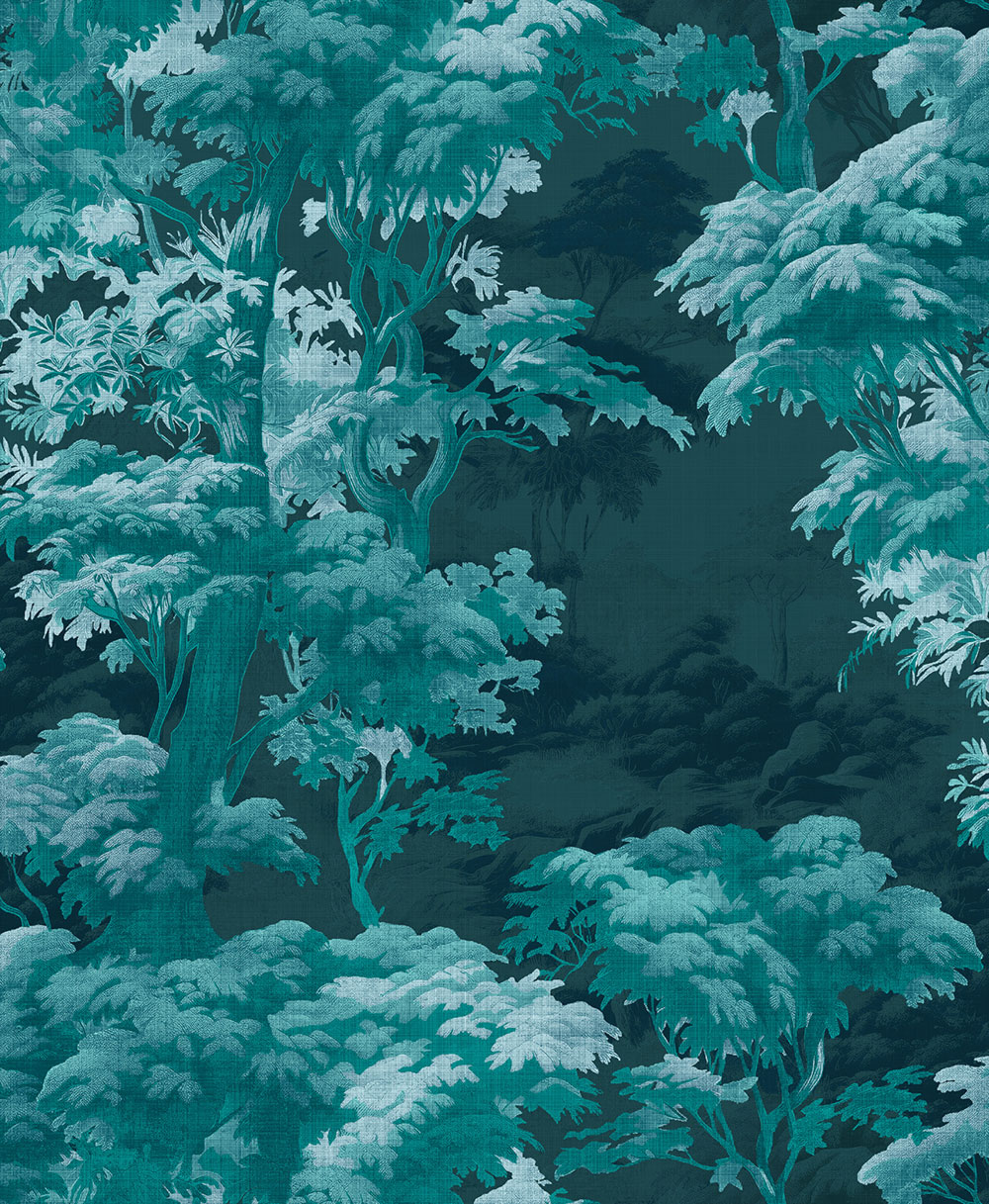 Tapete, blau-grün, Wald, Bäume, 127936, Arboretum, Graham Brown Premium
