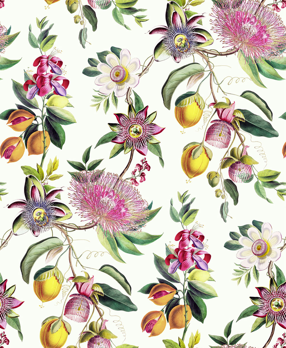 Tapete, weiß, Blumen, Passionsblume, 127919, Arboretum, Graham Brown Premium